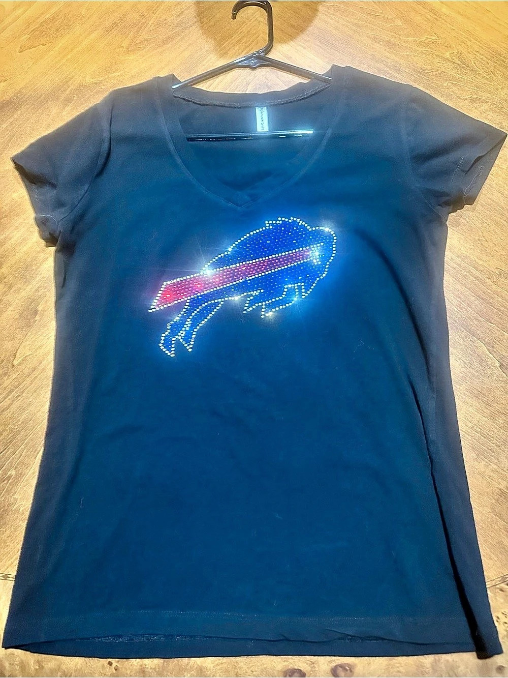 Buffalo Bills Rhinestone Short Sleeve Tee in Black